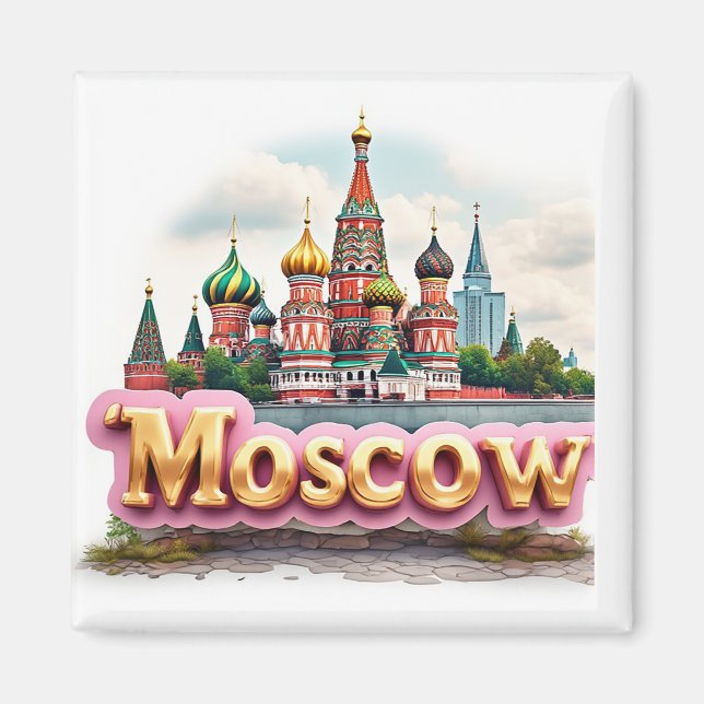 🧲 Moscow Russia Travel Keepsake Memory 🇷🇺 Magnet (Front)