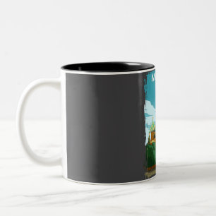 Moscow Russia Vintage Minimal Travel Poster Two-Tone Coffee Mug