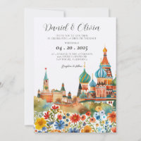  Moscow Russian Watercolor Wedding