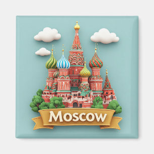 🧲 Moscow Skyline Vacation Memory Russia 🌆 Magnet