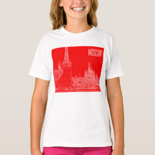 Moscow St Basil's Cathedral Red Square Sketch T-Shirt