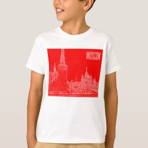 Moscow St Basil's Cathedral Red Square Sketch T-Shirt