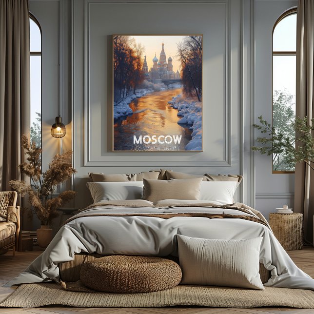 Moscow Winter Cityscape with Kremlin and Riverl Poster (Creator Uploaded)