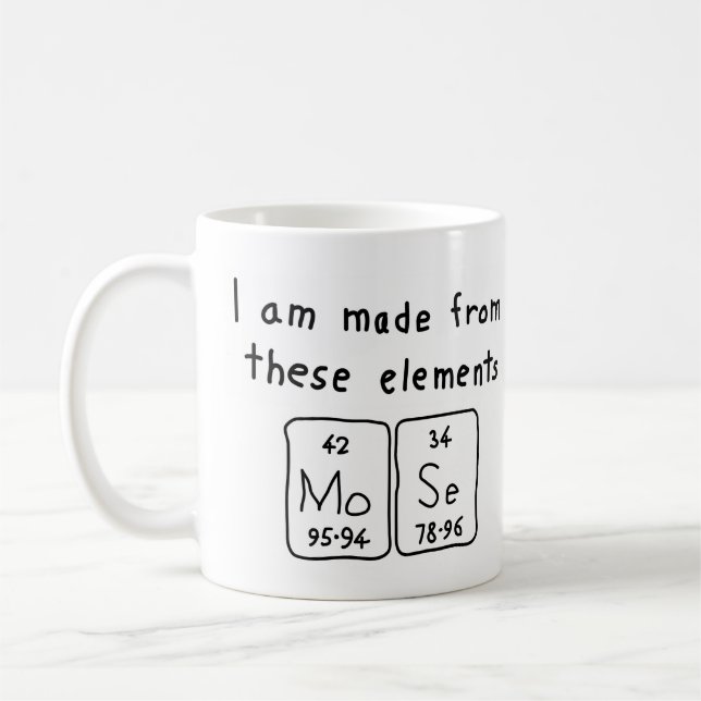 Mose periodic table name mug (Left)