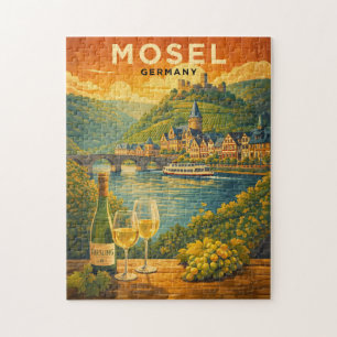Mosel Wine Region Germany Vintage Travel Art Jigsaw Puzzle