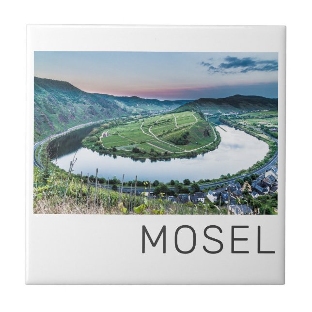 Moselle Calmont Loop Bremm Sunset River Souvenir Tile (Front)