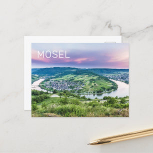 Moselle Loop Sunset Kroev Panorama Germany Holiday Postcard