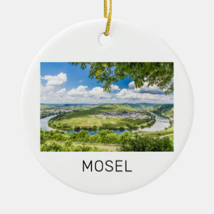 Moselle Loop Trittenheim Panorama Germany Souvenir Ceramic Tree Decoration