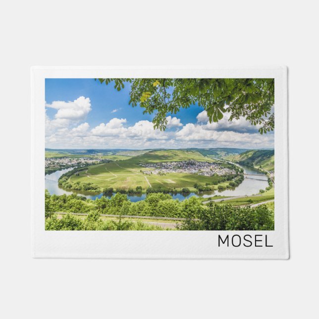Moselle Loop Trittenheim Panorama Germany Souvenir Doormat (Front)