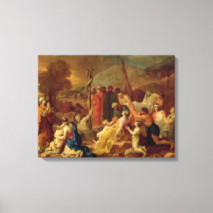 Moses and the Brazen Serpent, c.1653-54 (oil on ca Canvas Print