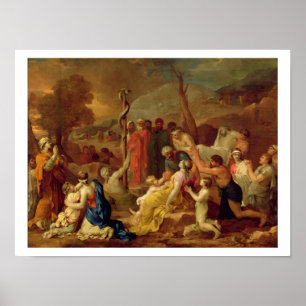 Moses and the Brazen Serpent, c.1653-54 (oil on ca Poster