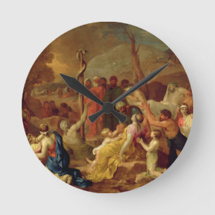 Moses and the Brazen Serpent, c.1653-54 (oil on ca Round Clock