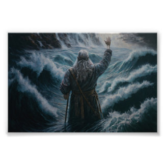 Moses and the Red Sea, Bible Art, Christian Art Photo Print