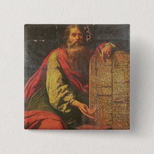 Moses and the Tablets of the Law 15 Cm Square Badge