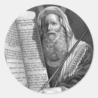 Moses and the Ten Commandments Classic Round Sticker