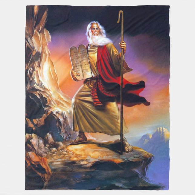 MOSES and the TEN COMMANDMENTS Fleece Blanket (Front)