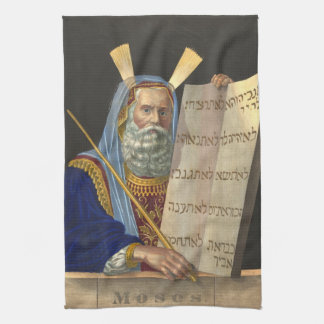 "Moses and the Ten Commandments" kitchen towel