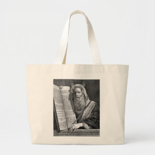 Moses and the Ten Commandments Large Tote Bag