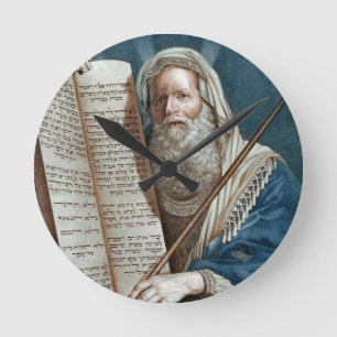 Moses and the Ten Commandments Round Clock