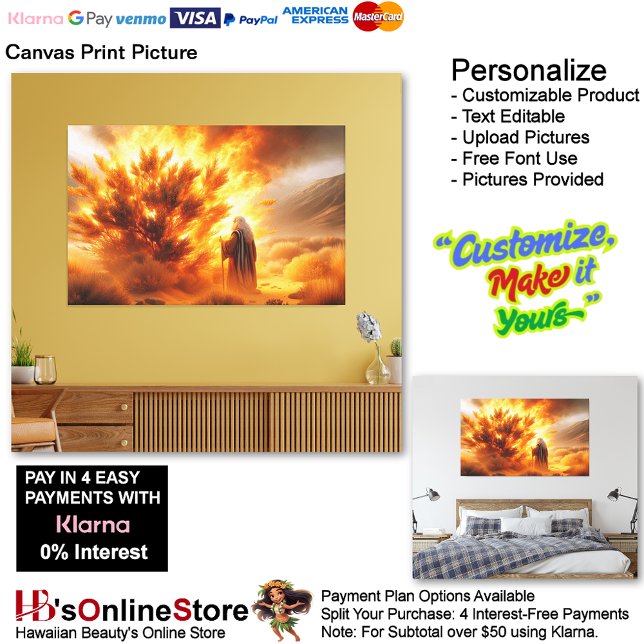 Moses Burning Bush God Speaks 5 Picture Canvas Print (Moses Burning Bush God Speaks Canvas Print Picture 5.)