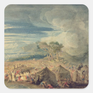 Moses dividing the waters of the Red Sea Square Sticker