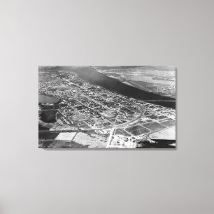 Moses Lake, WA Aerial View of Town Photograph Canvas Print