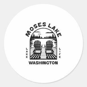 Moses Lake Washington Outdoors Vintage 1 Classic Round Sticker