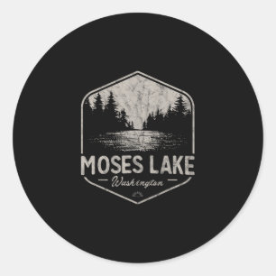 Moses Lake Washington Outdoors Vintage 3 Classic Round Sticker
