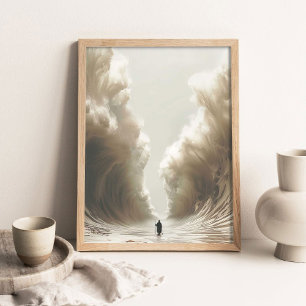 Moses Parting the Red Sea, Christian Painting, Jes Poster