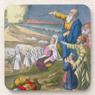 Moses Parting the Red Sea, from a bible printed by Coaster