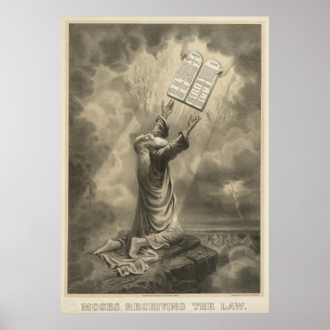 Moses Receiving the Law The Ten Commandments Poster (Front)