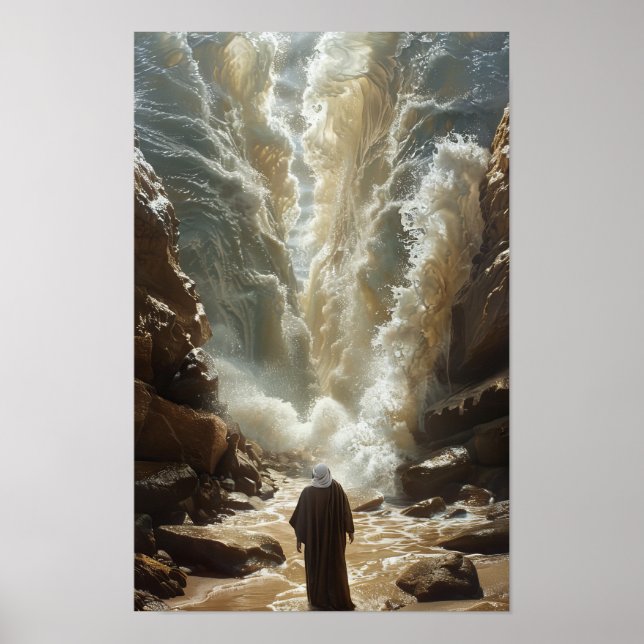 Moses Splitting the Sea - Religious Poster (Front)