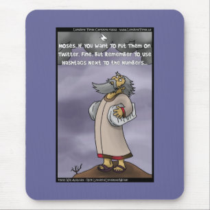 Moses & The 10 Twitter Hashtags Funny Gifts & Tees Mouse Pad
