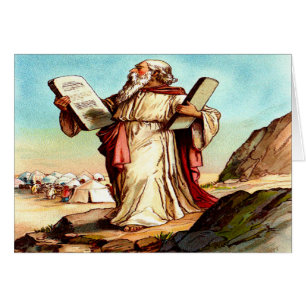 Moses with the tables of the law Greeting card