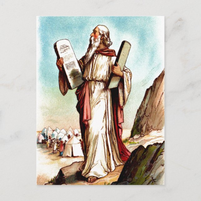 Moses with the tables of the law postcard (Front)