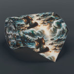 Moshe and the Splitting of the Red Sea Tie<br><div class="desc">This religious neck tie features Moses,  the leader if the Jewish people,  and the splitting of the red sea. Moshiach Now!</div>