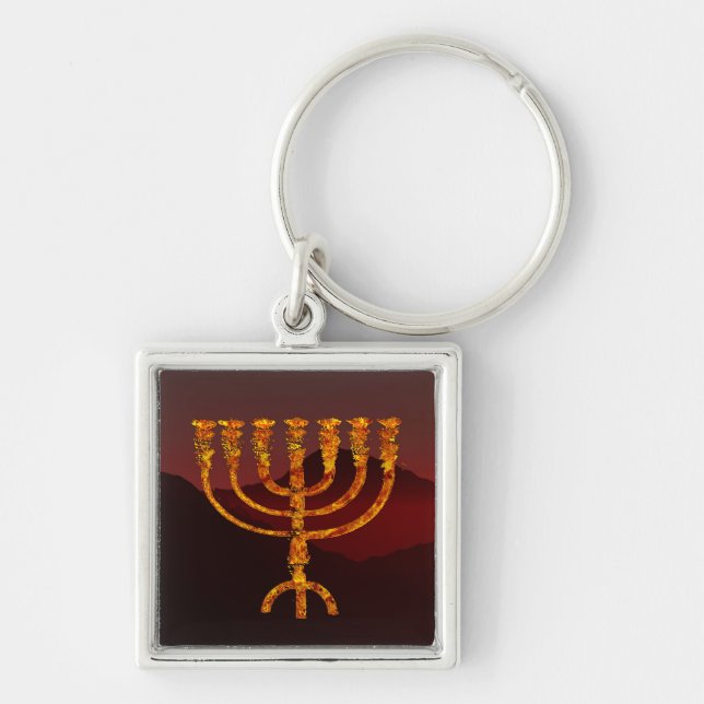 Moshe's Menorah Key Ring (Front)