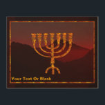 Moshe's Menorah Wood Wall Art<br><div class="desc">A depiction of the seven-branched menorah (candelabra) made by the Israelites after the Exodus from Egypt. Customizie by adding your own text. In the Torah Moshe Rabbenu is told, "You shall make a Menorah of pure gold, beaten out, shall the Menorah be made, its base, its branch, its goblets, its...</div>