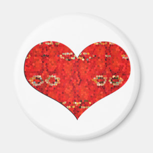 mosiac red heart magnet