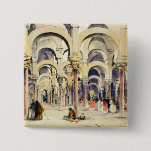 Mosque at Cordoba, from 'Sketches of Spain', engra 15 Cm Square Badge