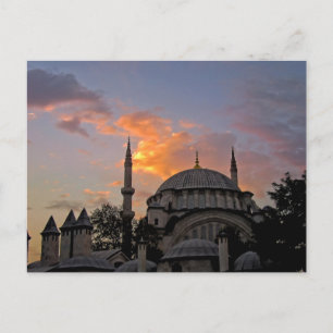 Mosque in Istanbul at Sunset Postcard