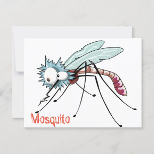 Mosquito cartoon postcard