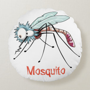 Mosquito cartoon round cushion