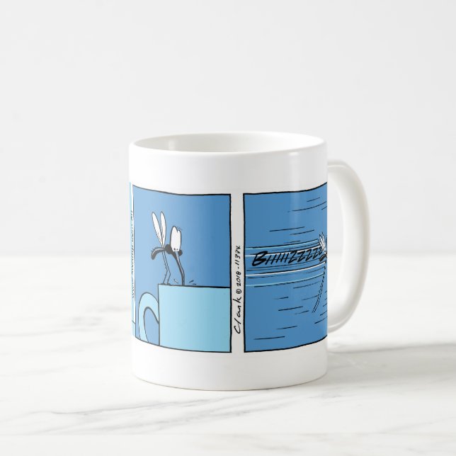 Mosquito Coffee Joke Cartoon Mug (Front Right)