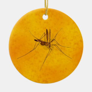 Mosquito in Amber Sap Fossil Replica Prehistoric Ceramic Tree Decoration