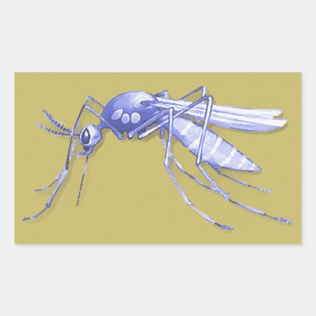 Mosquito Pop Art Rectangular Sticker (Front)