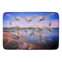 Mosquito swarm, scandinavia fjord,