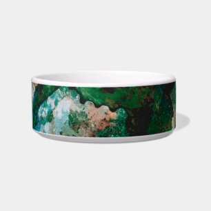 Moss Agate Green Crystal Geode Abstract Bowl