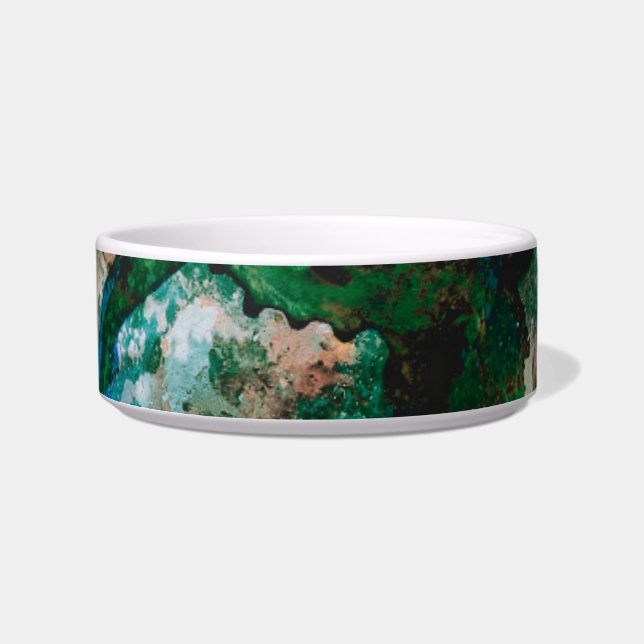 Moss Agate Green Crystal Geode Abstract Bowl (Front)