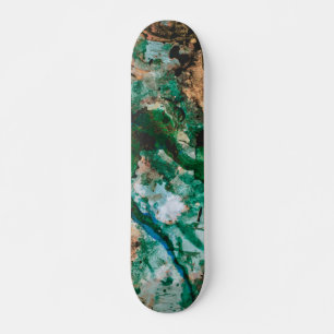 Moss Agate Green Crystal Geode Abstract Skateboard